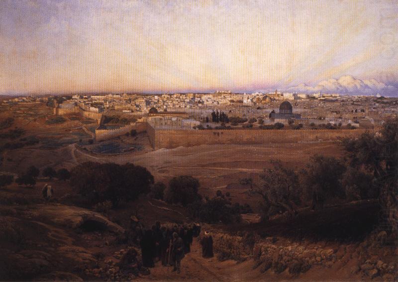 Gustav Bauernfeind Jerusalem from the Mount of Olives. china oil painting image